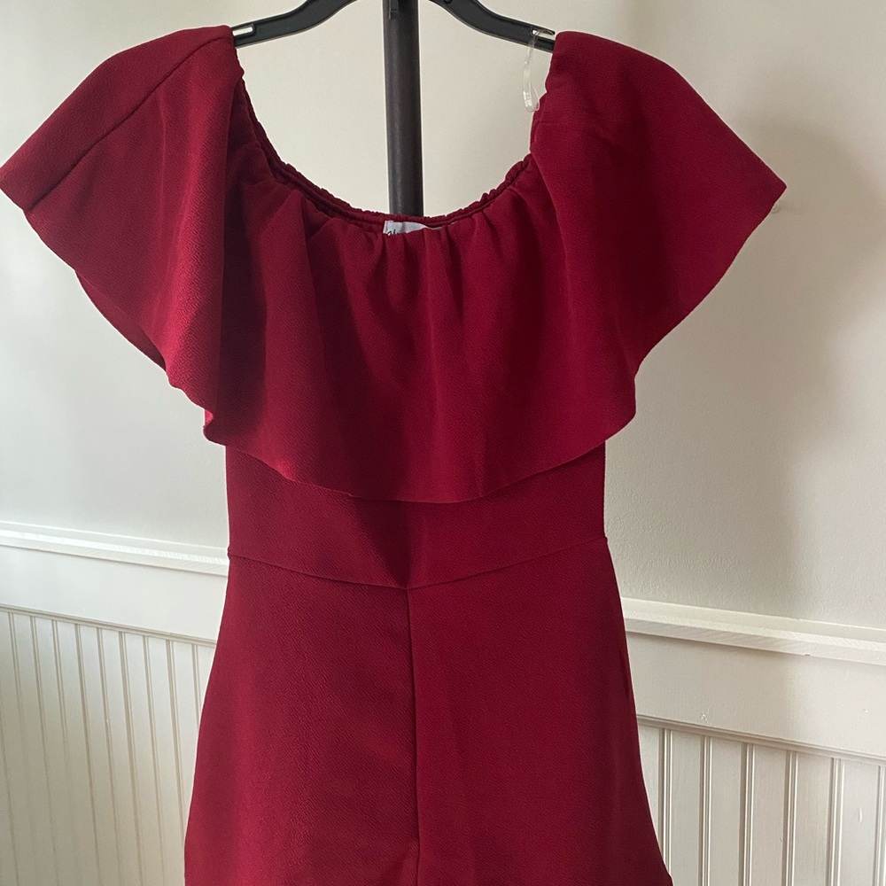 Almost Famous maroon romper size small